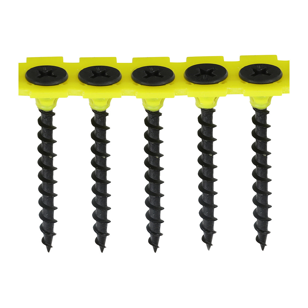 Collated Drywall Screws - PH - Bugle - Coarse Thread - Black - 3.5 x 25 - Box of 1000
