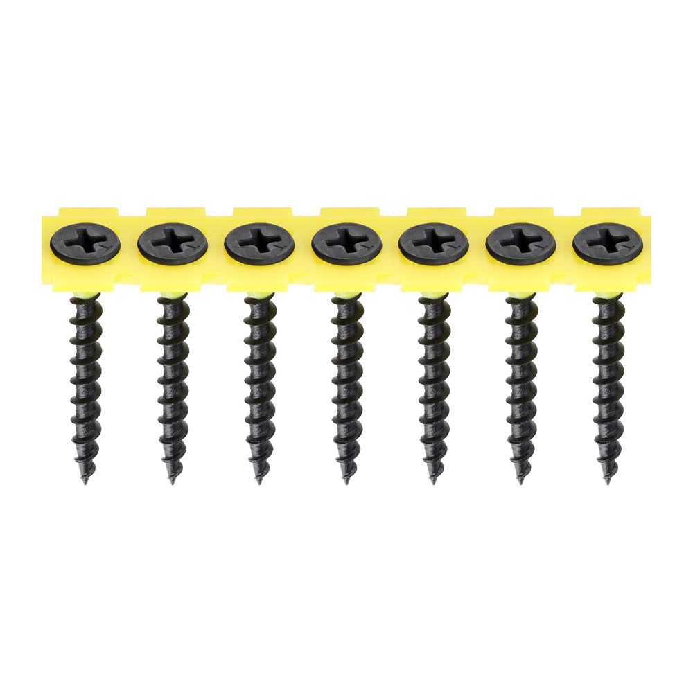 Collated Drywall Screws - PH - Bugle - Coarse Thread - Black - 3.5 x 35 - Box of 1000