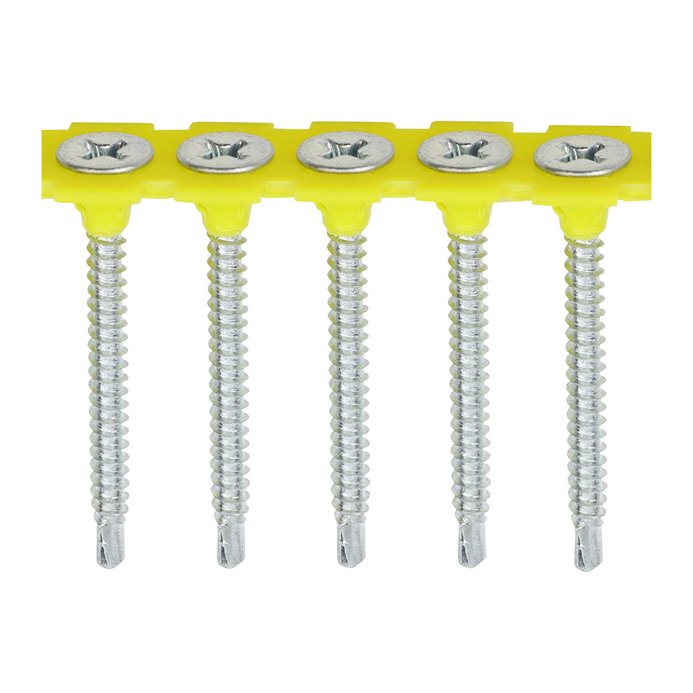 Collated Drywall Screws - PH - Bugle - Self Tapping Thread - Self Drilling - Zinc - 3.5 x 45 - Box of 1000