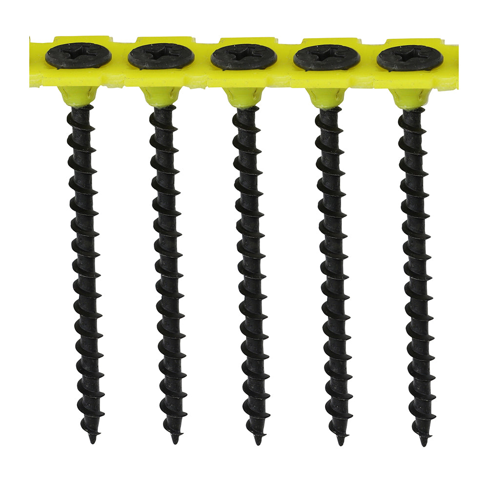 Collated Drywall Screws - PH - Bugle - Coarse Thread - Black - 3.5 x 55 - Box of 1000