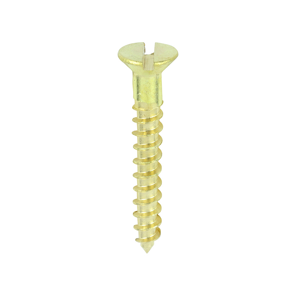Solid Brass Timber Screws - SLOT - Countersunk - 6 x 1 - Box of 200