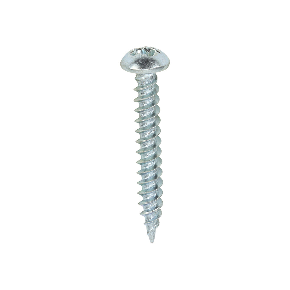 Twin-Threaded Woodscrews - PZ - Round - Zinc - 6 x 1 - Box of 200