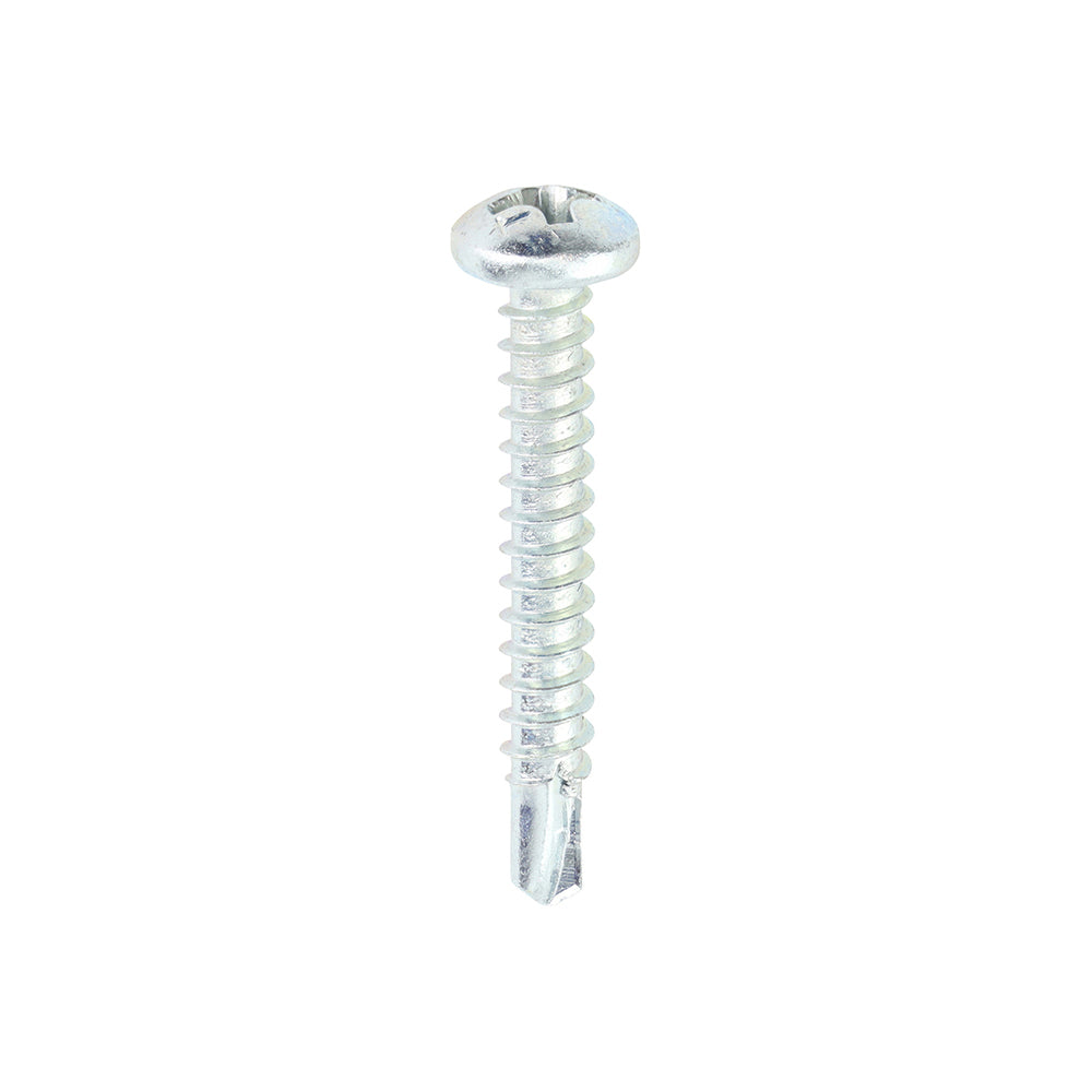 Metal Construction Sheet & Stud Screws - PH - Pan - Self-Drilling - Zinc - 6 x 1 - Box of 1000