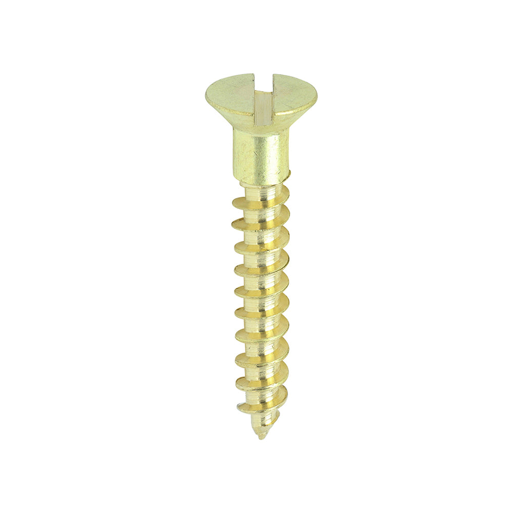 Solid Brass Timber Screws - SLOT - Countersunk - 7 x 1 - Box of 200