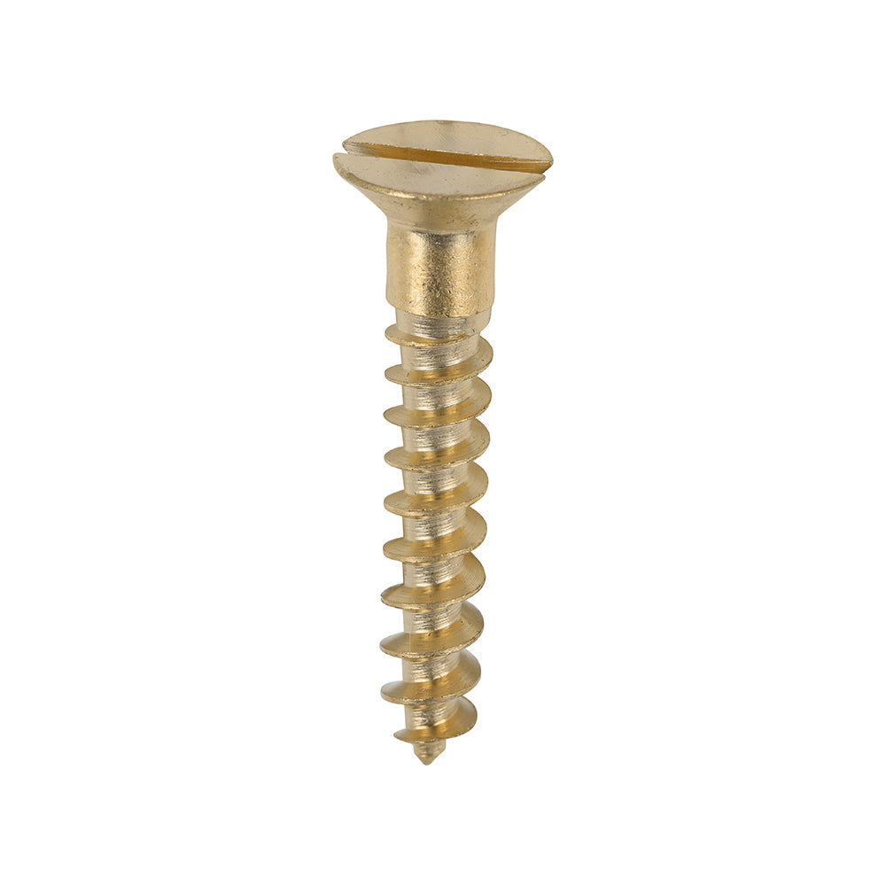 Solid Brass Timber Screws - SLOT - Countersunk - 8 x 1 - Box of 200