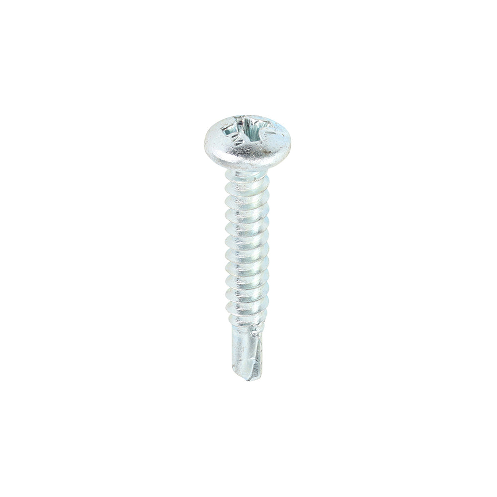 Metal Construction Sheet & Stud Screws - PH - Pan - Self-Drilling - Zinc - 8 x 1 - Box of 1000