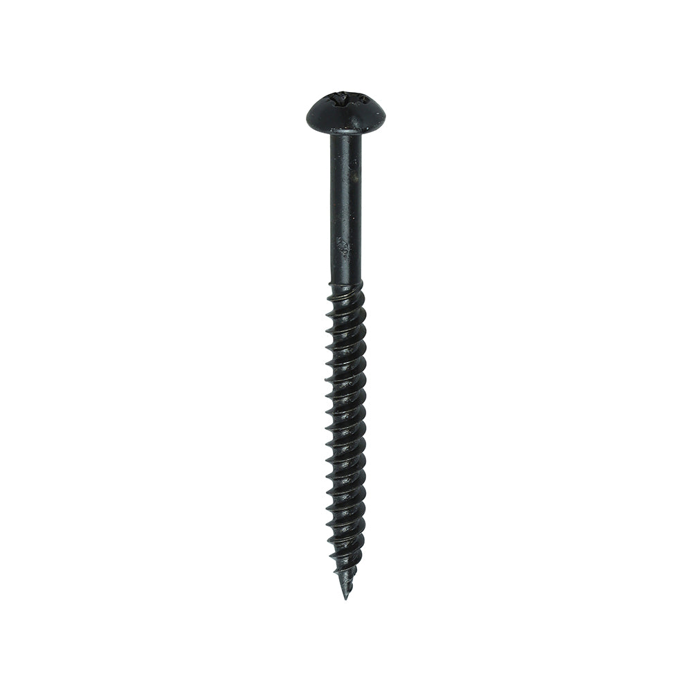 Blackjax Woodscrews - PZ - Round - Black Organic - 8 x 2 - Box of 200