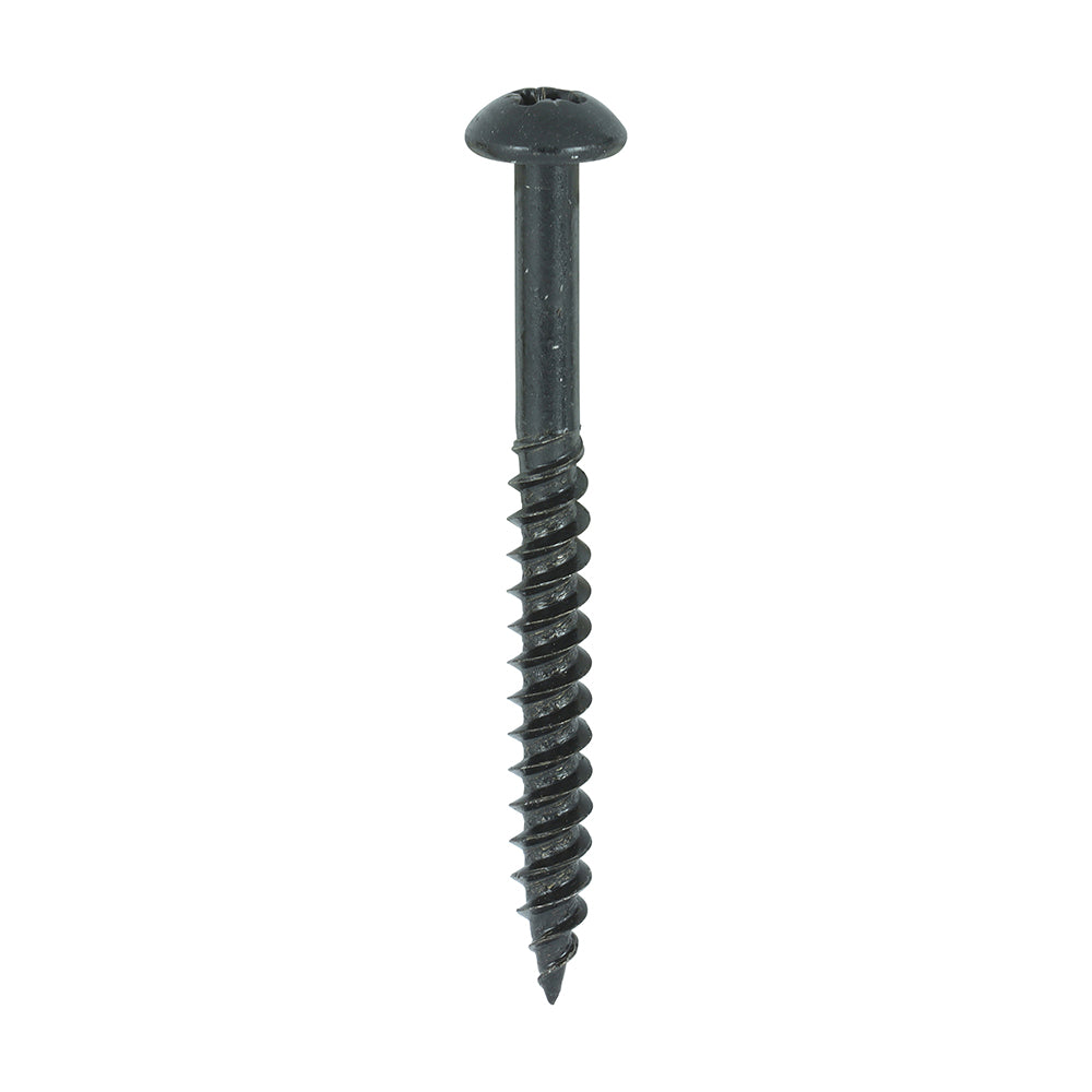 Blackjax Woodscrews - PZ - Round - Black Organic - 10 x 2 - Box of 200