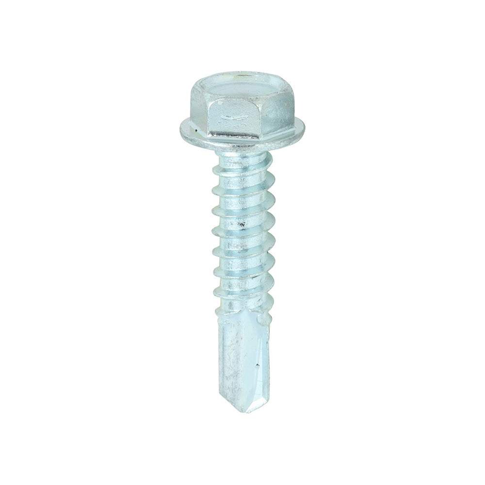 Metal Construction Light Section Screws - Hex - Self-Drilling - Zinc - 12 x 1 - Box of 500