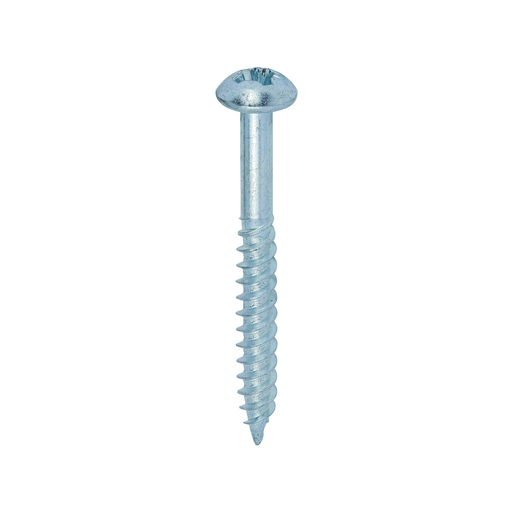 Twin-Threaded Woodscrews - PZ - Round - Zinc - 12 x 2 - Box of 200