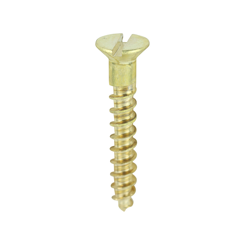 Solid Brass Timber Screws - SLOT - Countersunk - 4 x 3/4 - Box of 200