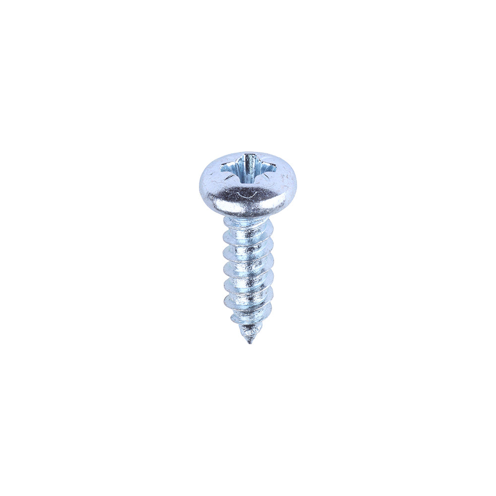 Metal Tapping Screws - PZ - Pan - Self-Tapping - Zinc - 4 x 3/8 - Box of 200