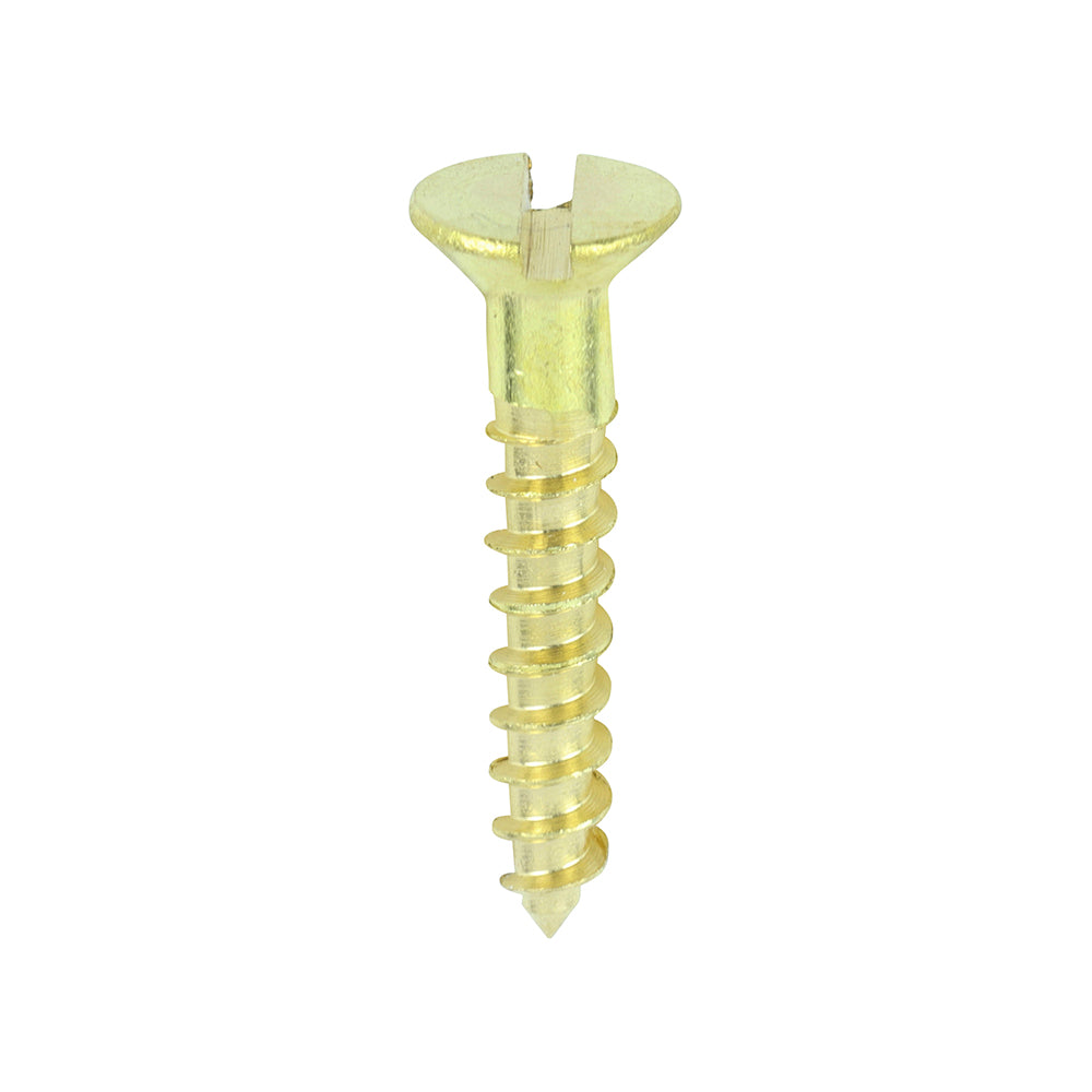 Solid Brass Timber Screws - SLOT - Countersunk - 4 x 5/8 - Box of 200