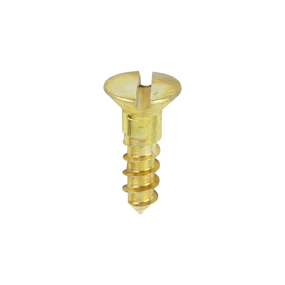 Solid Brass Timber Screws - SLOT - Countersunk - 6 x 1/2 - Box of 200