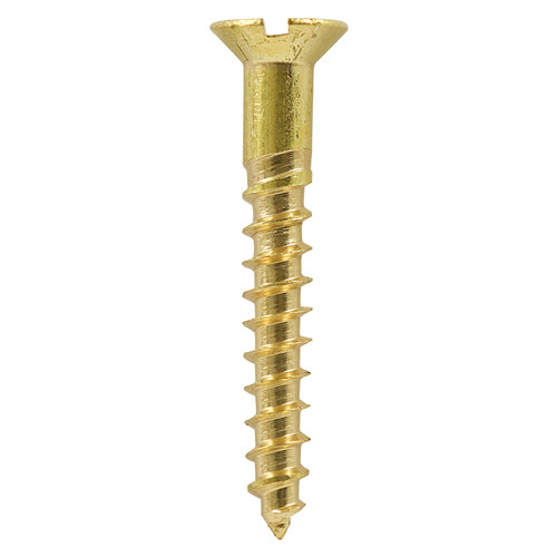 Solid Brass Timber Screws - SLOT - Countersunk - 6 x 3/4 - Box of 200