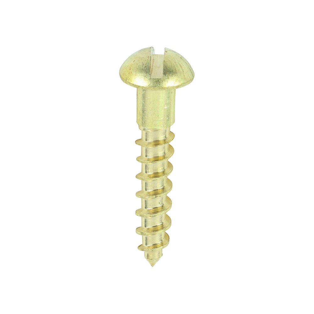 Solid Brass Timber Screws - SLOT - Round - 6 x 3/4 - Box of 200