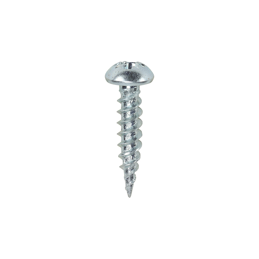 Twin-Threaded Woodscrews - PZ - Round - Zinc - 6 x 5/8 - Box of 200