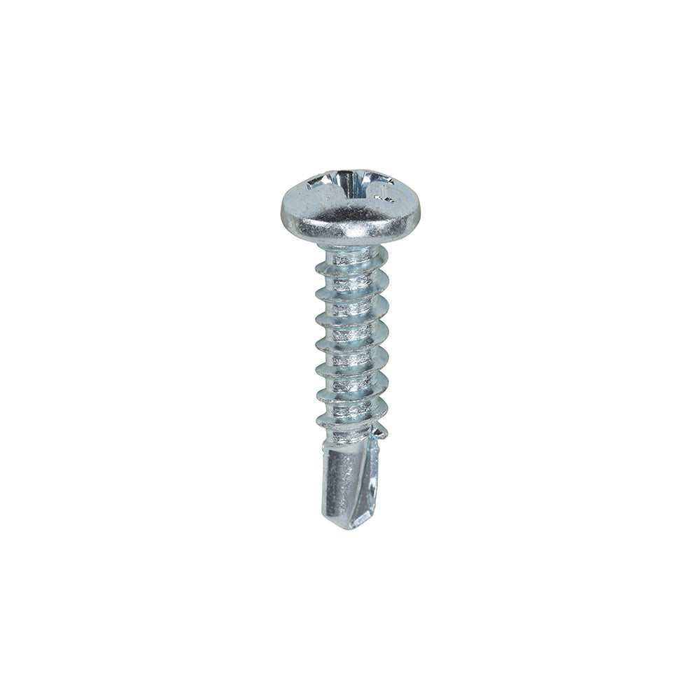 Metal Construction Sheet & Stud Screws - PH - Pan - Self-Drilling - Zinc - 6 x 5/8 - Box of 1000