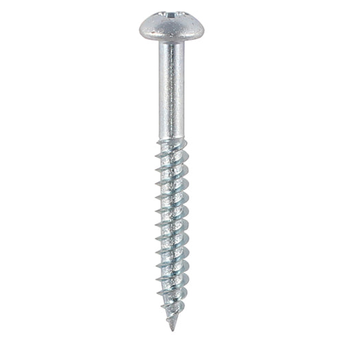 Twin-Threaded Woodscrews - PZ - Round - Zinc - 8 x 1/2 - Box of 200