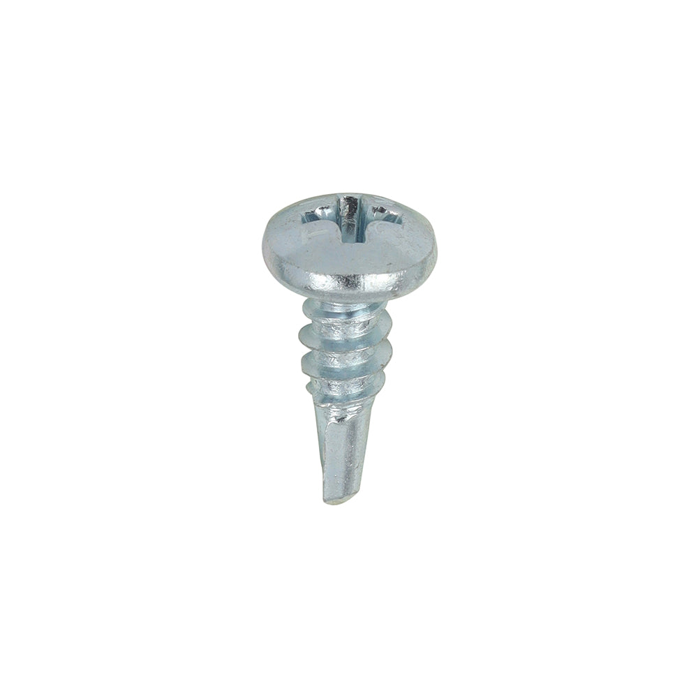Metal Construction Sheet & Stud Screws - PH - Pan - Self-Drilling - Zinc - 8 x 1/2 - Box of 1000