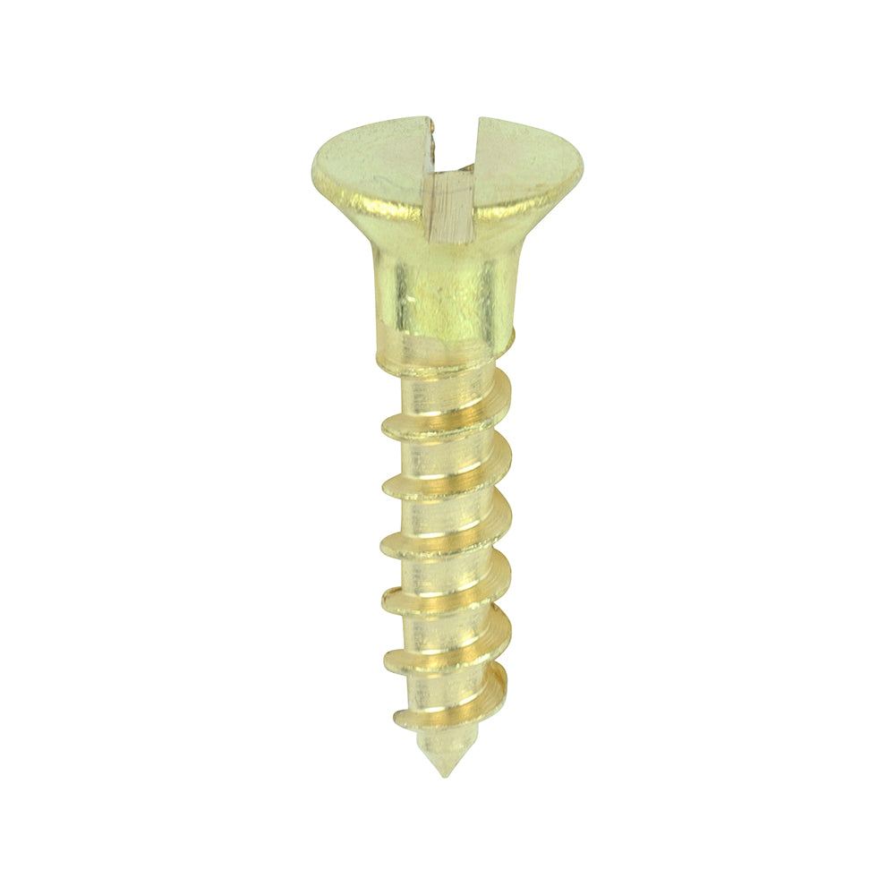 Solid Brass Timber Screws - SLOT - Countersunk - 8 x 3/4 - Box of 200