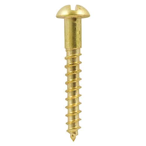 Solid Brass Timber Screws - SLOT - Round - 8 x 3/4 - Box of 200