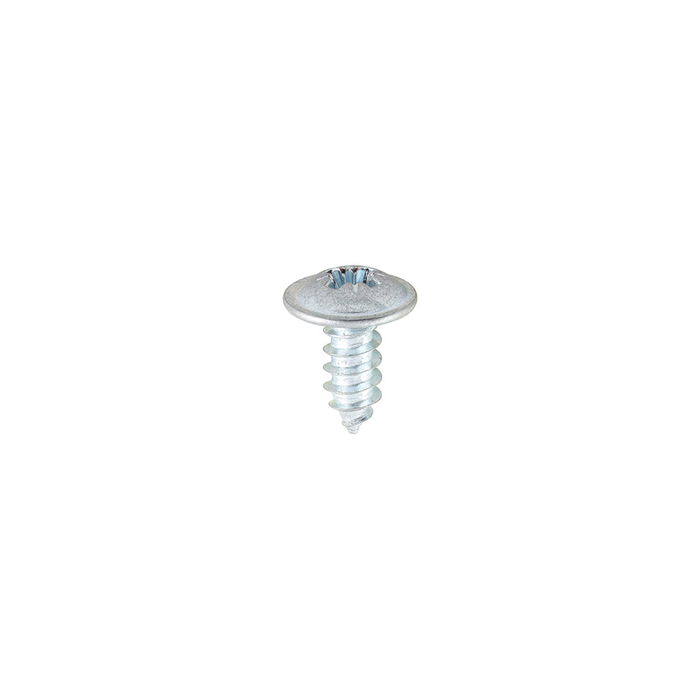Metal Tapping Screws - PZ - Flange - Self-Tapping - Zinc - 8 x 3/8 - Box of 200