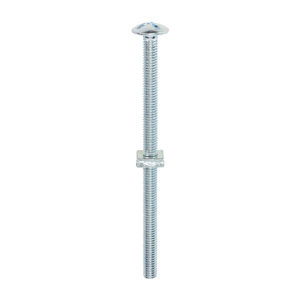 Roofing Bolts with Square Nuts - Zinc - M6 x 100 - Box of 100