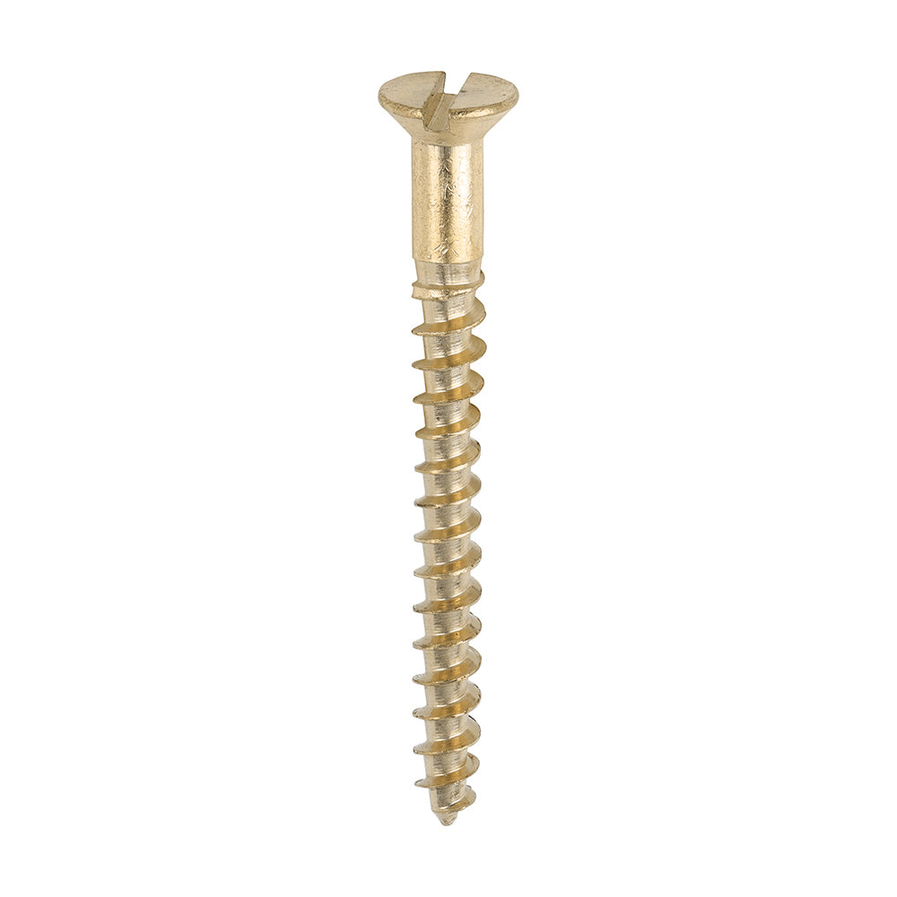 Solid Brass Timber Screws - SLOT - Countersunk - 6 x 1 1/2 - Box of 200