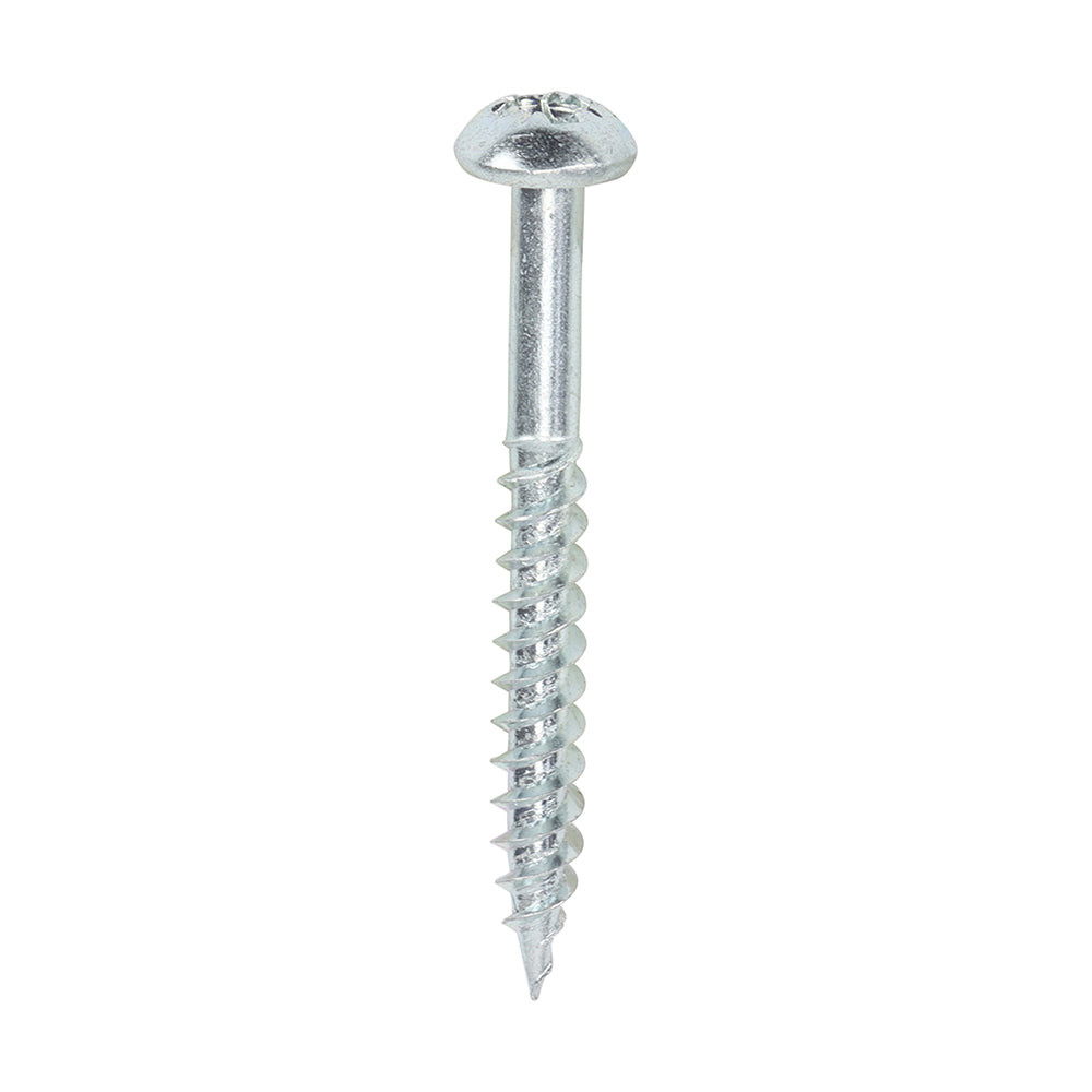 Twin-Threaded Woodscrews - PZ - Round - Zinc - 6 x 1 1/4 - Box of 200