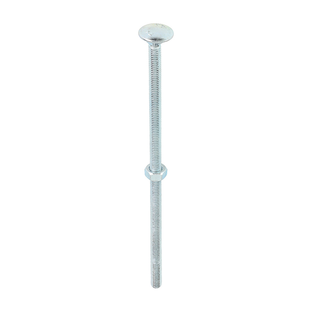 Carriage Bolts & Hex Nuts - Zinc - M6 x 150 - Box of 50