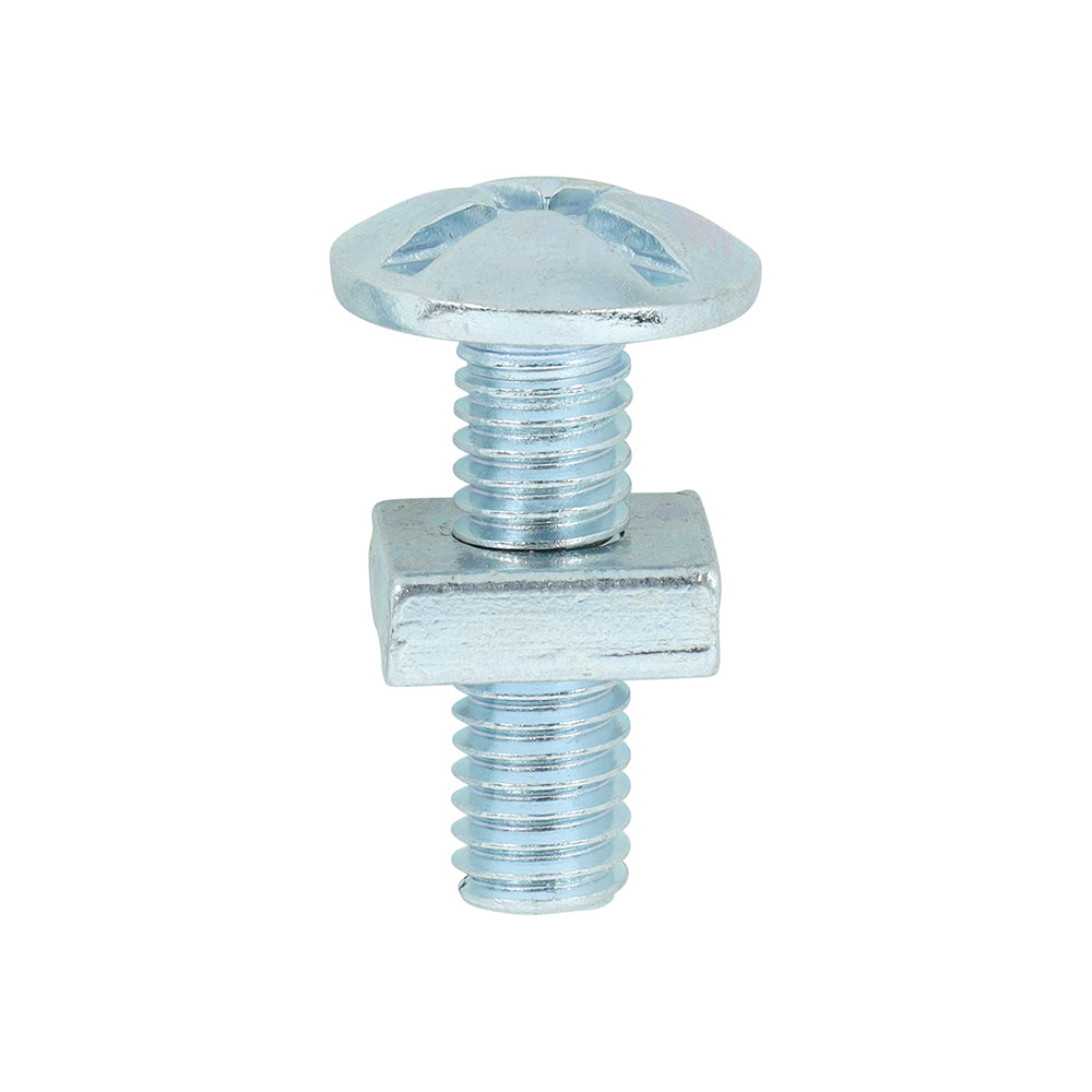 Roofing Bolts with Square Nuts - Zinc - M6 x 20 - Box of 200