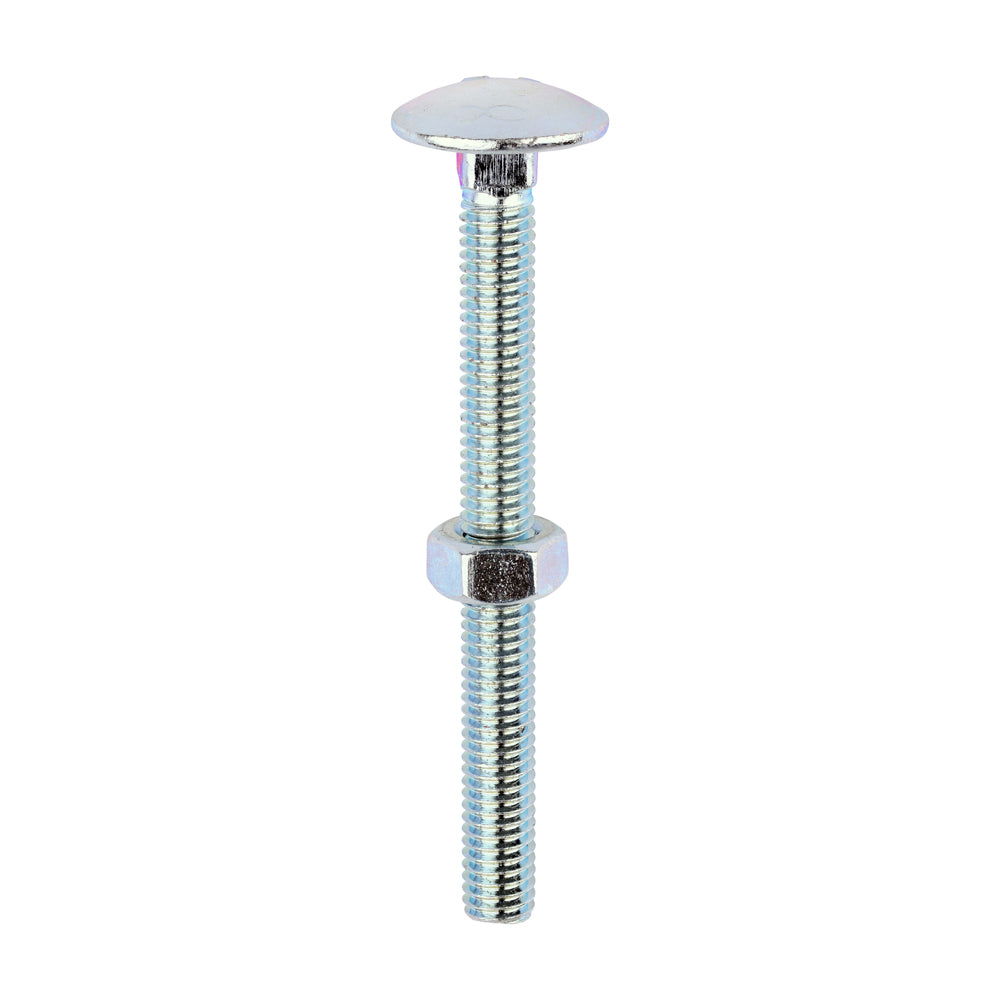 Carriage Bolts & Hex Nuts - Zinc - M6 x 65 - Box of 100