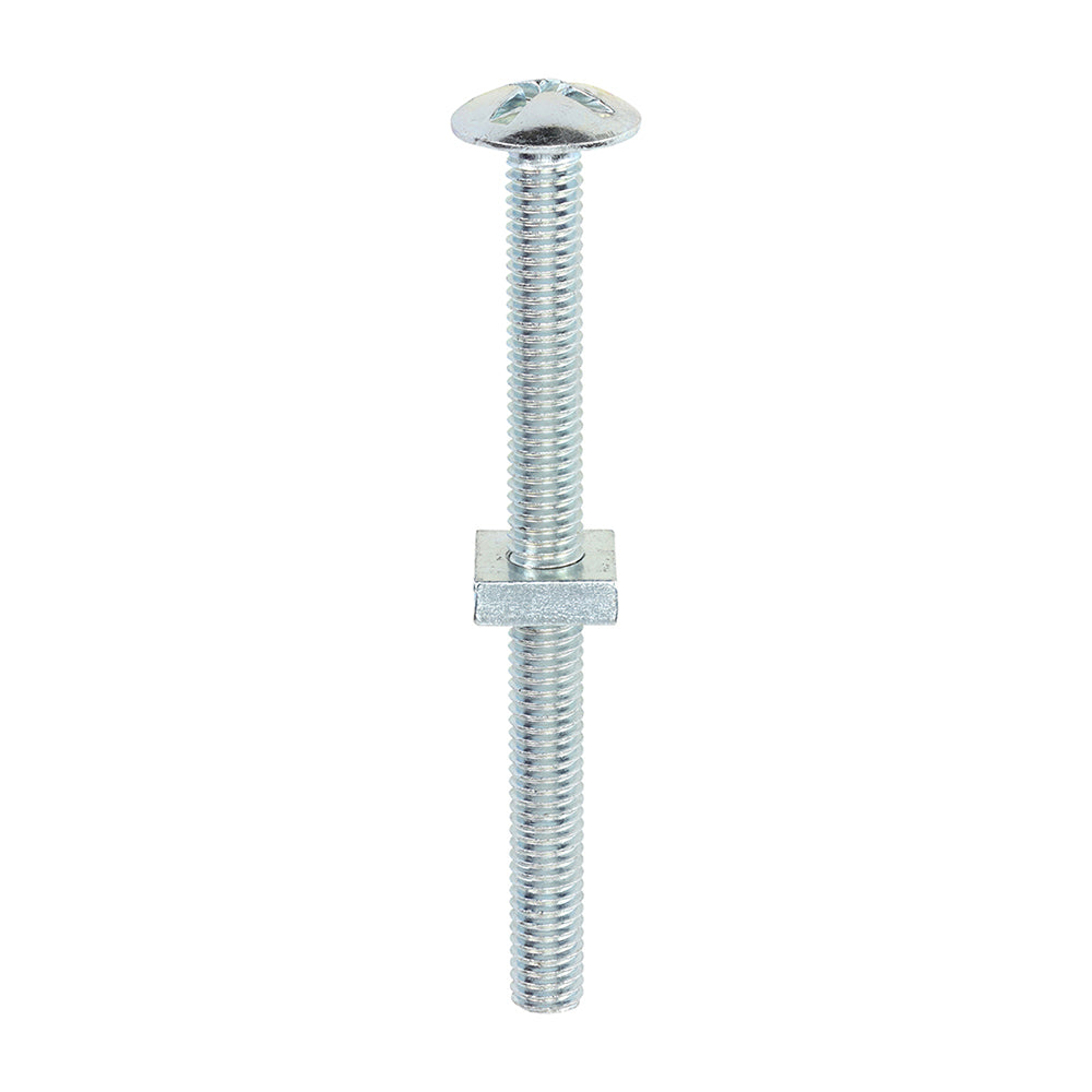 Roofing Bolts with Square Nuts - Zinc - M6 x 70 - Box of 100