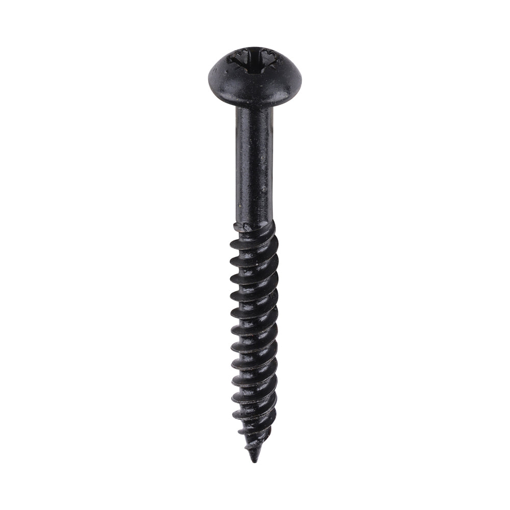 Blackjax Woodscrews - PZ - Round - Black Organic - 8 x 1 1/2 - Box of 200