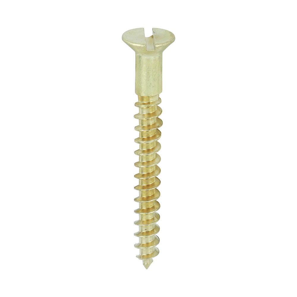 Solid Brass Timber Screws - SLOT - Countersunk - 8 x 1 1/2 - Box of 200