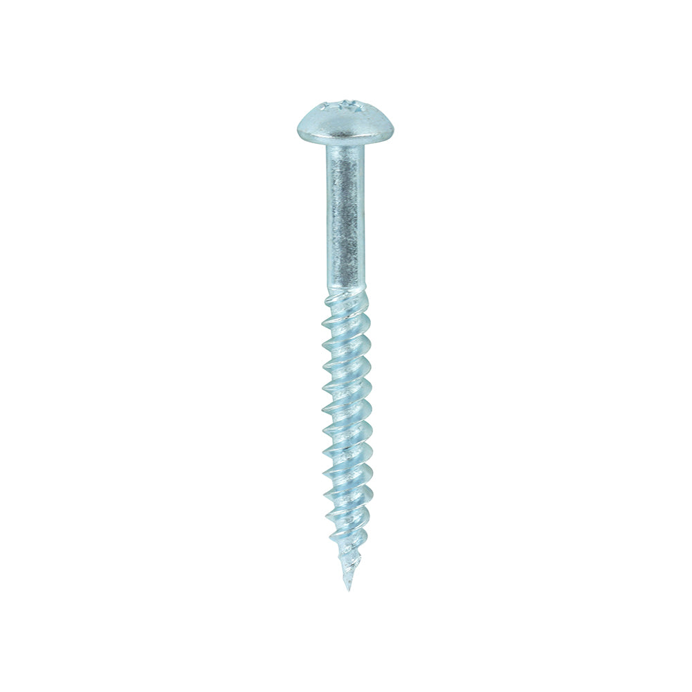 Twin-Threaded Woodscrews - PZ - Round - Zinc - 8 x 1 1/2 - Box of 200