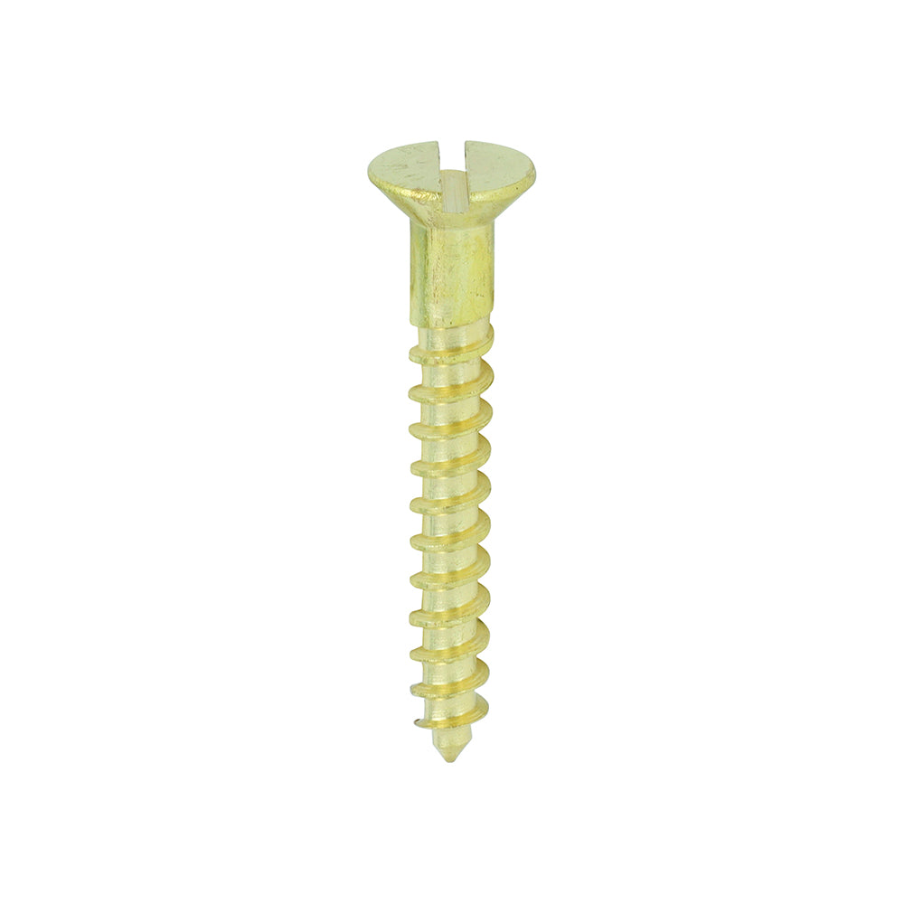 Solid Brass Timber Screws - SLOT - Countersunk - 8 x 1 1/4 - Box of 200