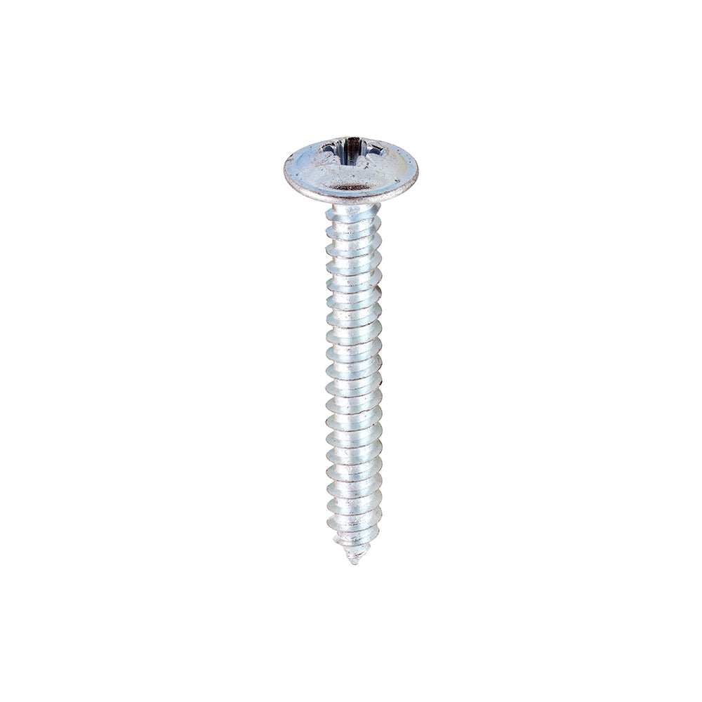 Metal Tapping Screws - PZ - Flange - Self-Tapping - Zinc - 8 x 1 1/4 - Box of 200