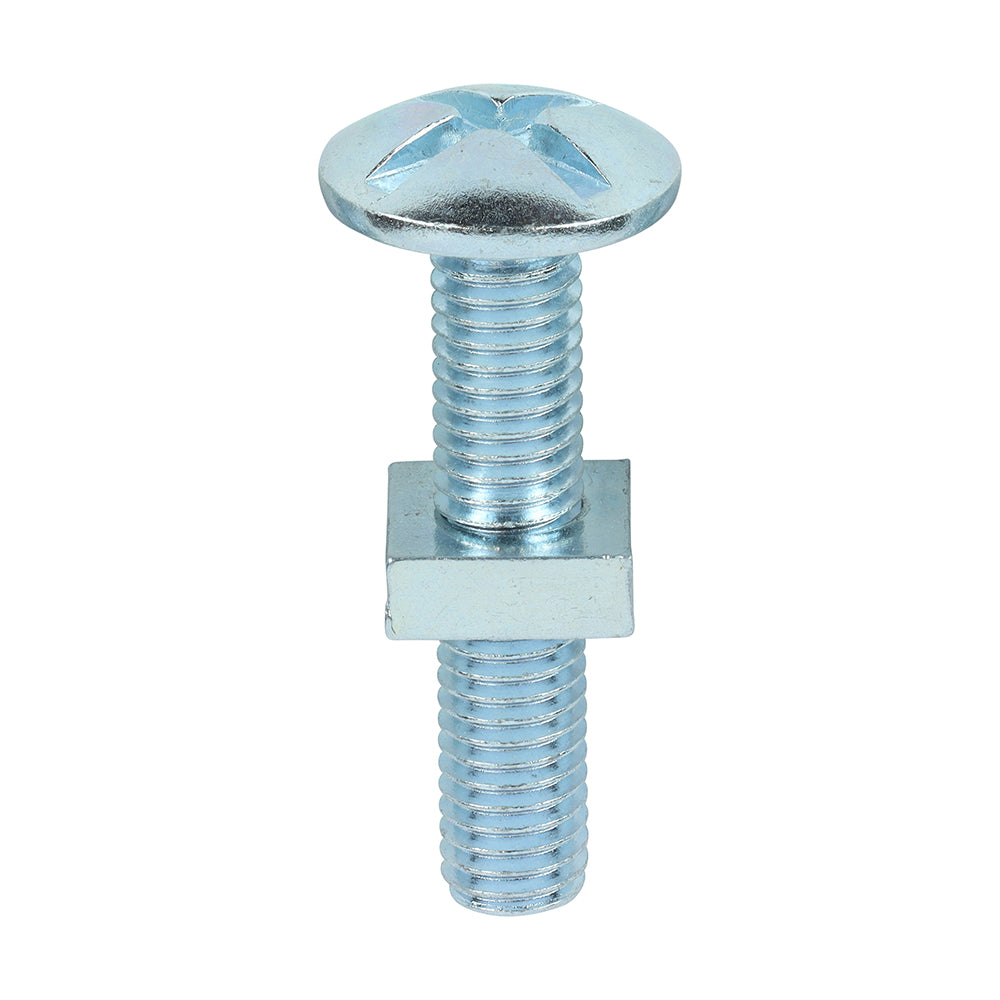 Roofing Bolts with Square Nuts - Zinc - M8 x 40 - Box of 100