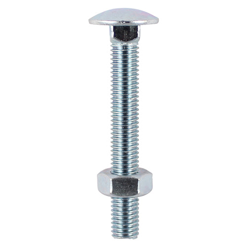 Carriage Bolts & Hex Nuts - Zinc - M8 x 75 - TIMpac of 4