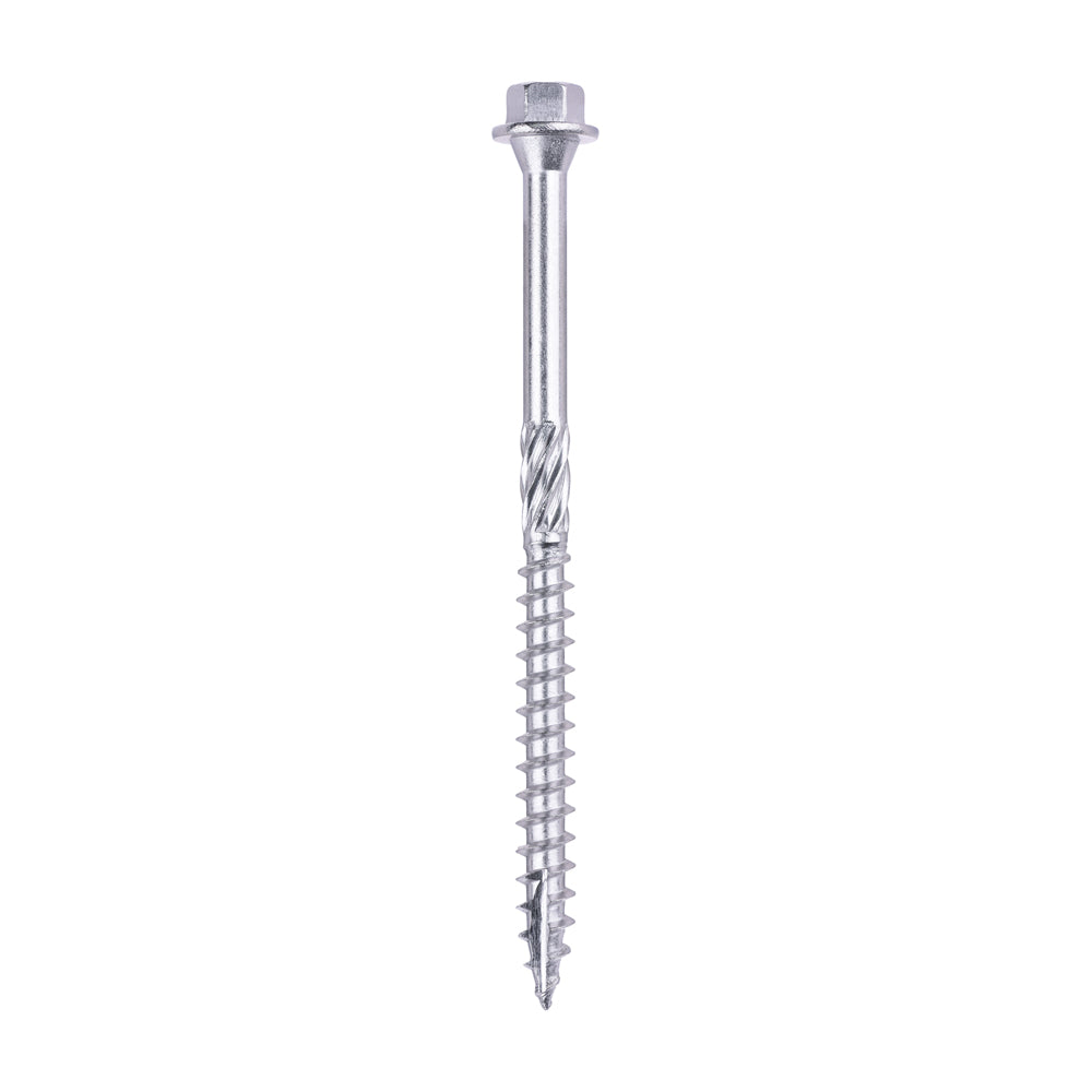Timber Frame Construction & Landscaping Screws - Hex - A4 Stainless Steel - 6.7 x 100 - Tube of 25