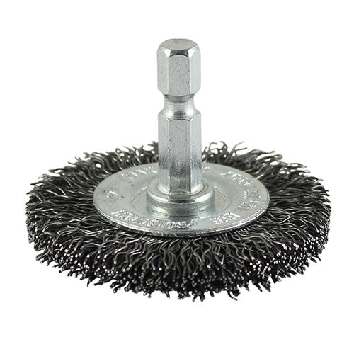 Drill Wheel Brush - Crimped Steel Wire - 100mm - Box of 1