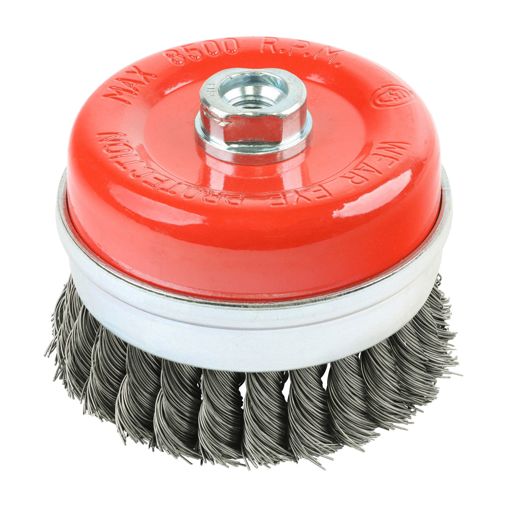 Angle Grinder Cup Brush - Twisted Knot Steel Wire - 100mm - Box of 1