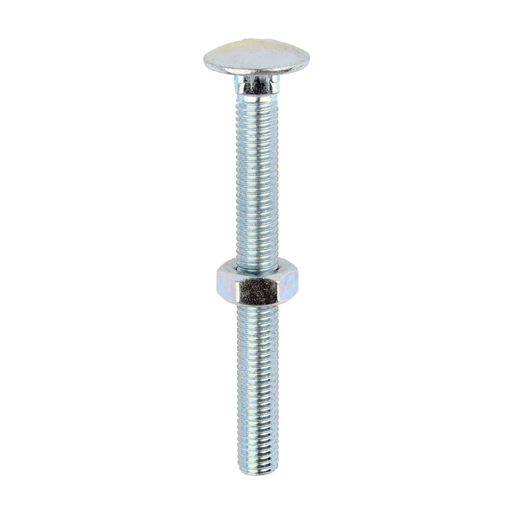 Carriage Bolts & Hex Nuts - Zinc - M10 x 100 - Box of 25