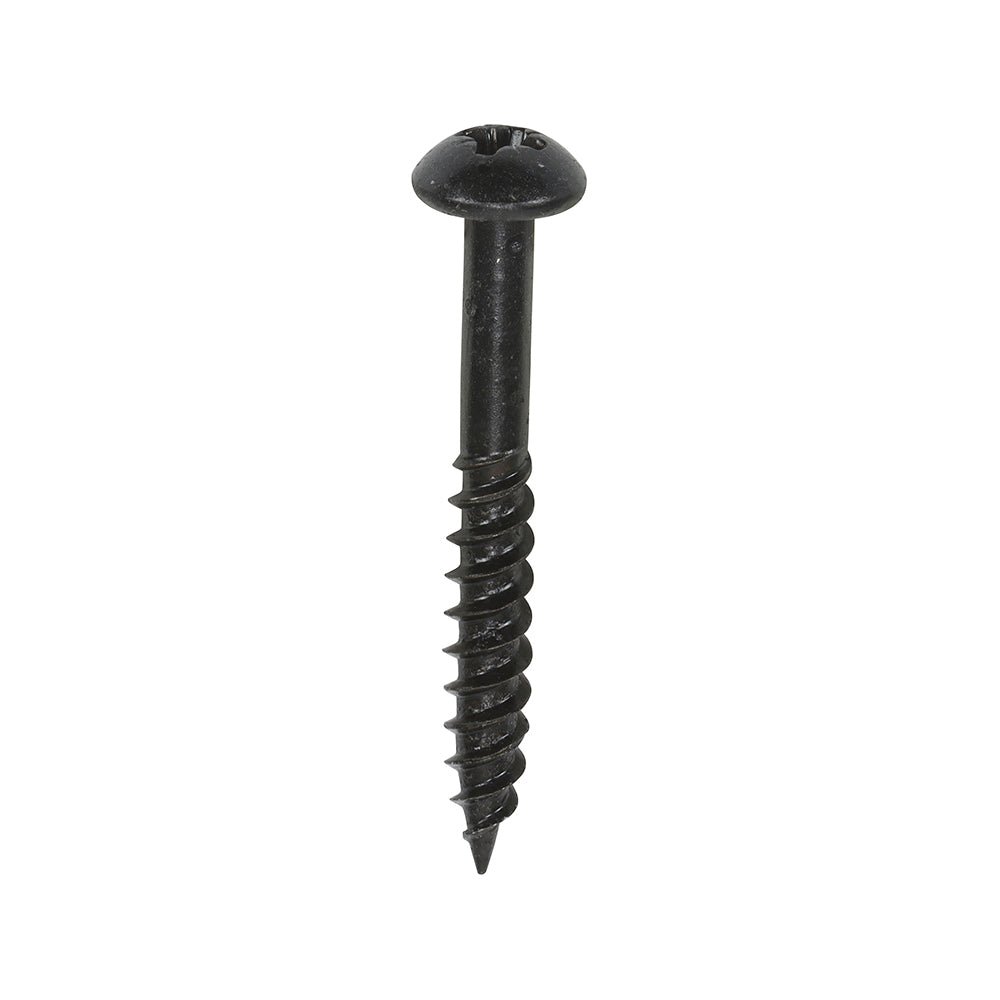 Blackjax Woodscrews - PZ - Round - Black Organic - 10 x 1 1/2 - Box of 200