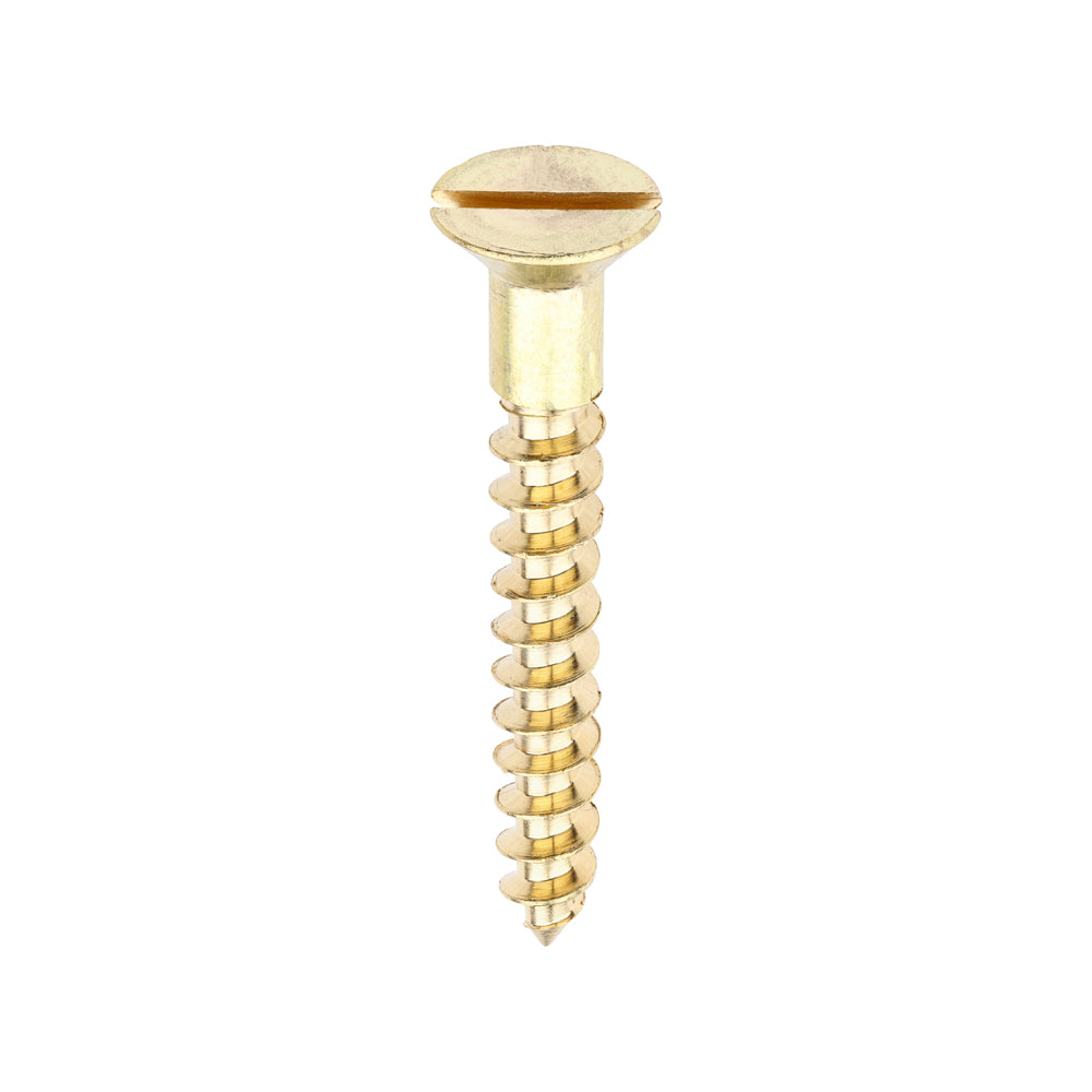 Solid Brass Timber Screws - SLOT - Countersunk - 10 x 1 1/2 - Box of 200
