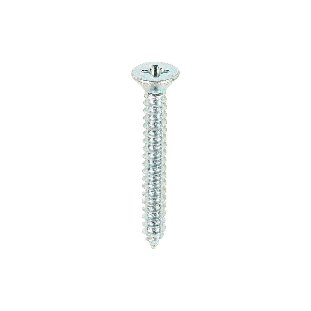 Metal Tapping Screws - PZ - Countersunk - Self-Tapping - Zinc - 10 x 1 1/2 - Box of 200