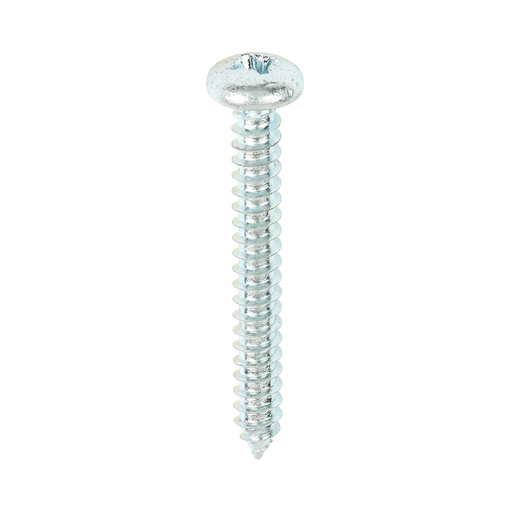 Self-Tapping Screws - PZ - Pan - Zinc - 10 x 1 1/2 - Box of 200
