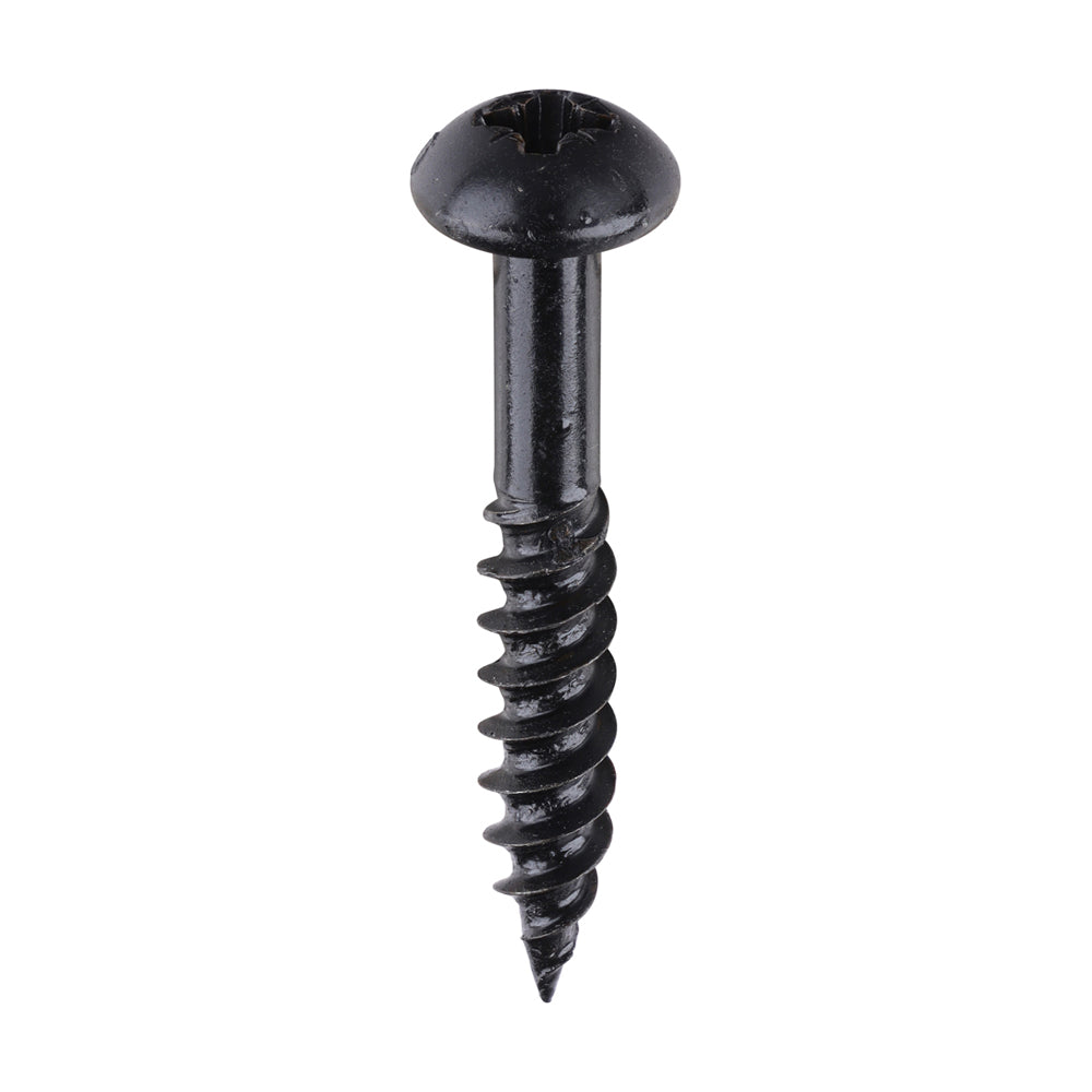 Blackjax Woodscrews - PZ - Round - Black Organic - 10 x 1 1/4 - Box of 200